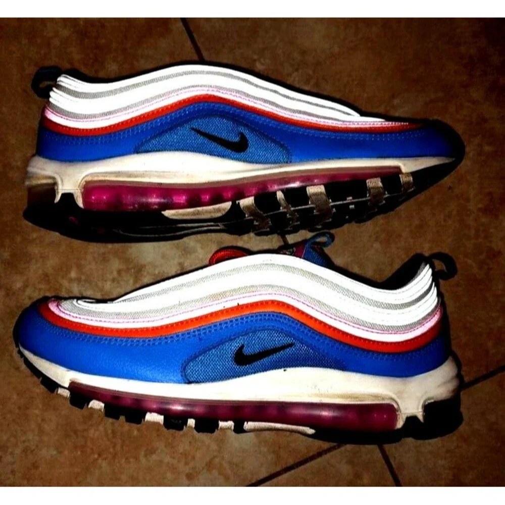 Mens Nike Air Max 97 Active Fuchsia Sneakers Size 8.5 #CW6992-100 Missing 1 lace